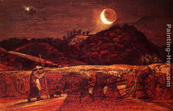Samuel Palmer Cornfield By Moonlight